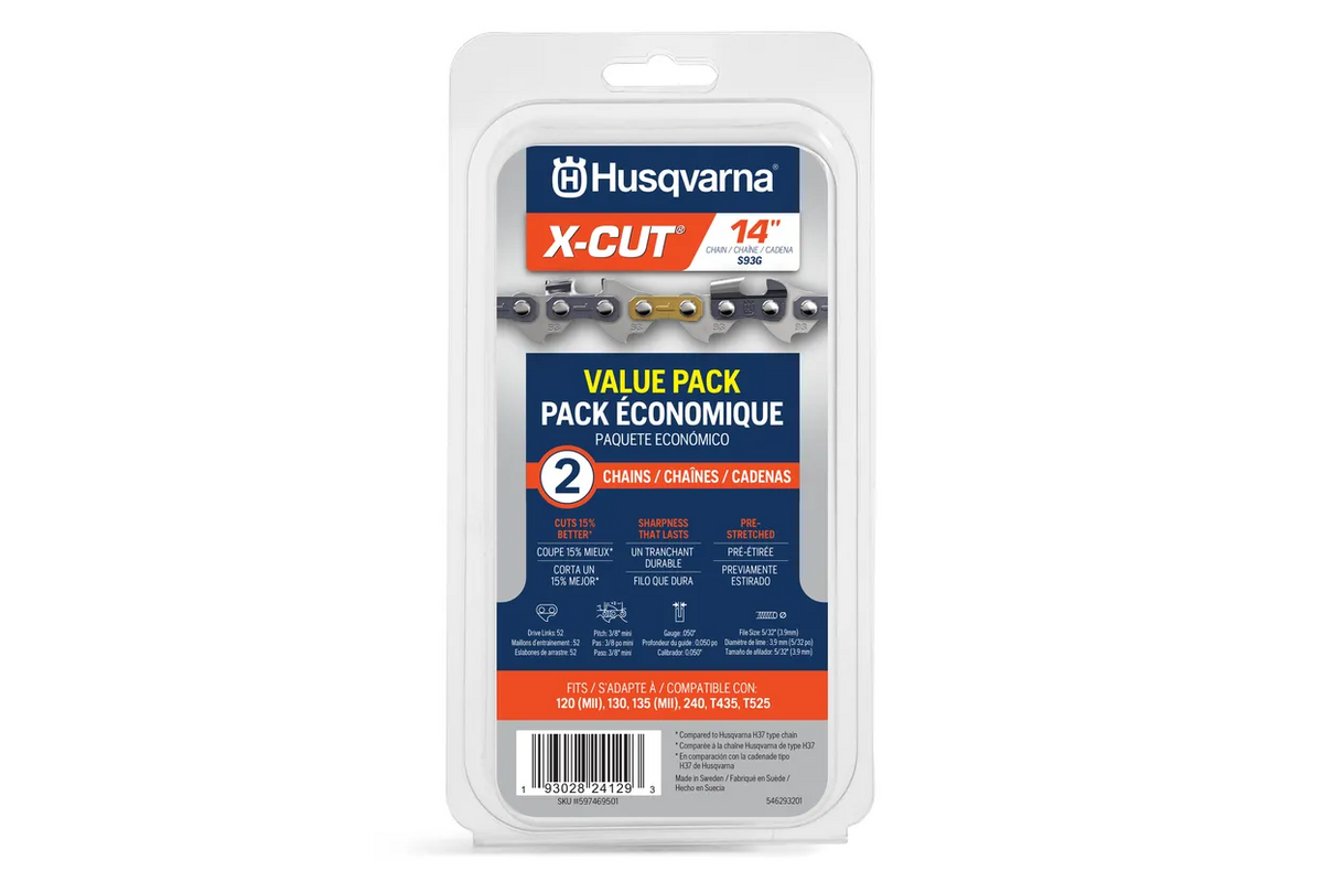 Husqvarna X-CUT® S93G, 3/8" mini pitch, .050 gauge - 2 Pack